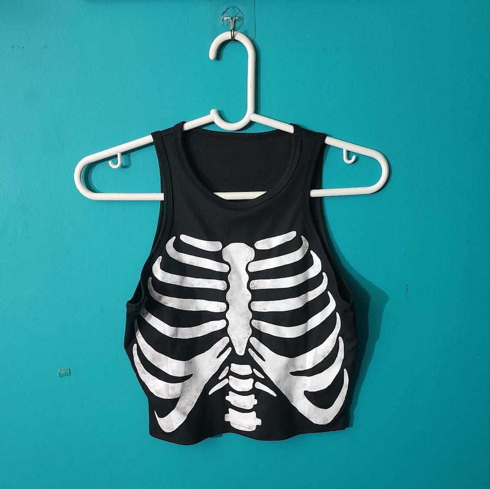 Skeleton print tank top